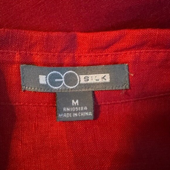 Womens Linen Button Up Top Blouse Medium Beachy Lagom Quiet Luxury Minimalist - Picture 4 of 7